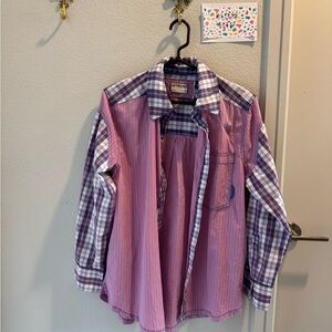 We The Free Purple and Pink Button Down Shirt
